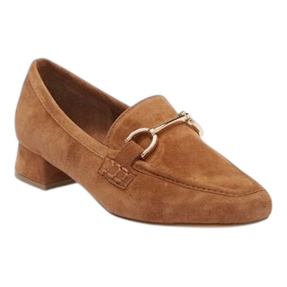 Steve Madden Hartlyn Block Heel Tan Leather Suede Bit Loafers Size 8.5 - Picture 1 of 15